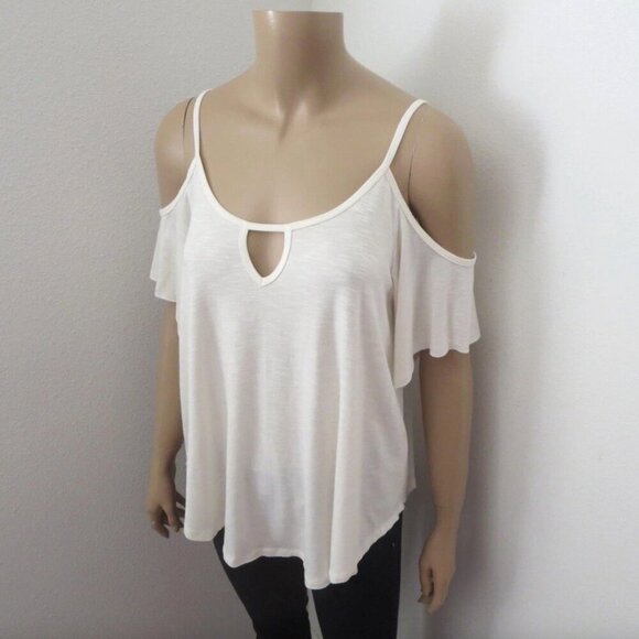 NWT Hollister Cold Shoulder Swing Top Size Small Shirt - Picture 2 of 4